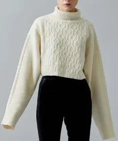 【WRAPINKNOT】《STUDIOUS別注》ショートケーブルニット