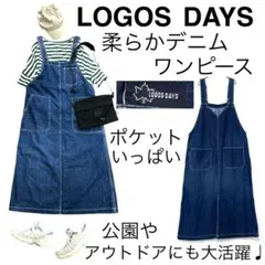 【美品】LOGOS DAYSロゴスデイズ/デニムワンピースジャンスカLアウトドアのサムネイル