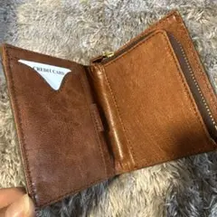 【新品】財布メンズ二つ折りネイビーとブラウン