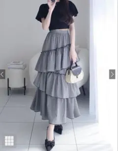 GRL スカート　ギンガムチェック　フリル