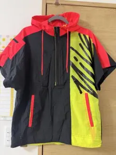 新品タグ付】ナイキ PX ハーフジップ 半袖 ナイロンジャケット M 黒 黄