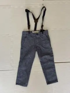 【H&M】【状態良い】【可愛い】サスペンダー付きデニム風パンツ 98cm