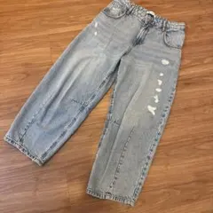 雨の日SALE‼︎【美品】ZARA ザラ バレルレッグ デニム 160 キッズ