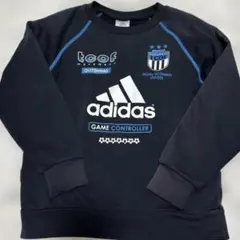 【adidas】アディダスキッズトレーナー 130 黒スウェット サッカー 長袖