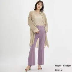 【新品未使用品】GUストレッチフレアパンツQ パープル　Ｓ