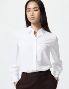 【新品未使用】ユニクロ　レーヨンブラウス(長袖)Sサイズ