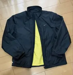 NIKE ロゴ刺繍ダブルジップ・サイドジップ　ギミック　ナイロンジャケット　黒
