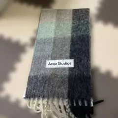 Acne Studios チェック柄マフラー グレー系
