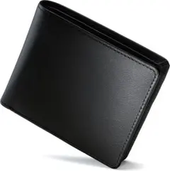 【LEMONADE様専用】【新品】二つ折り本革財布(ブラック)[東京下町工房]