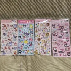 【国内　正規品】 サンリオキャラクターズ ラメ入り 樹脂もりシール　4種セット