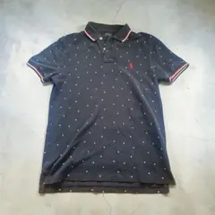 POLO ラルフローレン 星柄 総柄 ポロシャツ ネイビー ポニー刺繍 Y2Kのサムネイル