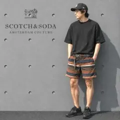 SCOTCH & SODA｜未使用品ボーダーショーツw28スコッチアンドソーダのサムネイル