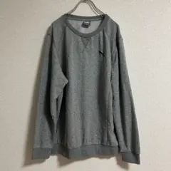 PUMA プーマ スウェット トレーナー 前V ワンポイント グレー O/XL