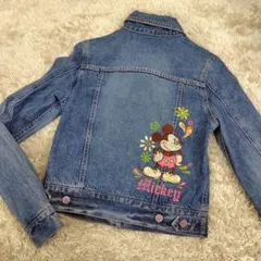 Disney ミッキーマウス 刺繍 デニムジャケット Gジャン