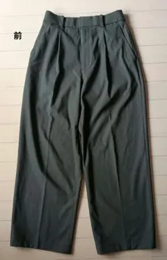UNIQLO タックワイドパンツ　オリーブ　Sサイズ(裾上げあり)