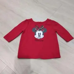 ミニーマウス 赤 長袖 Tシャツ