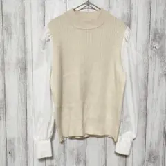 GU ジーユー (M)　シャツスリーブ コンビネーションセーター