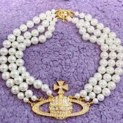 ヴィヴィアン バスレリーフ パール ネックレス