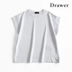 Drawer ドゥロワー 刺繍ロゴ フレンチスリーブカットソー A024のサムネイル