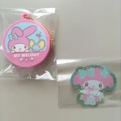 MY MELODY・マイメロディ／ステッカー／クッキー缶チャーム／2点セット