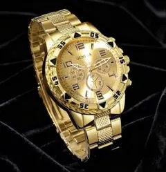 【新品】GENEVA 腕時計 メンズ ゴールド クォーツ【稼動品】