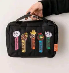 【新品未開封】PEZ ペッツ 刺繍 ポーチ トラベルポーチ ブラック