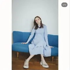 pinue スリットフレアニットワンピース