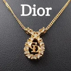 極美品✨ Dior ネックレス CD ロゴ ラインストーン 希少 刻印 2128