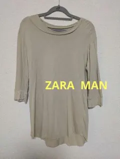 ZARA　MAN☆ベージュ 七分袖カットソー