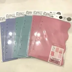 amifa　A5カスタムノート　リフィル　シール台紙　5枚入3色6セット　セリア