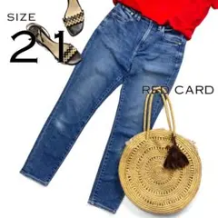 【美品】RED CARDレッドカード日本製ハイライズスリムテーパードデニムXS