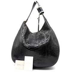 【希少！美品！✨】ジミーチュウJIMMY CHOO トートバッグ パイソン 黒のサムネイル