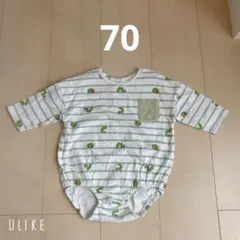 はらぺこあおむしボーダーロンパース 70