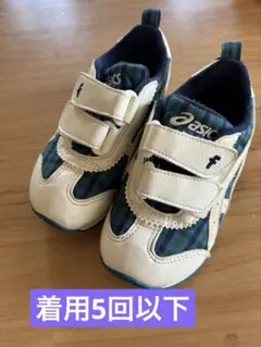 美品】familiarスニーカー 16.5 asicsコラボ 定番 青チェック - メルカリ