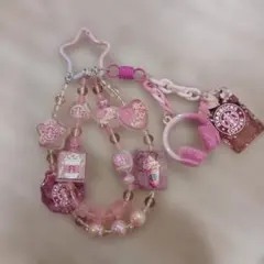 ハンドメイド ストラップ ピンク 即購入可