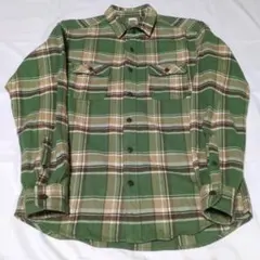 GU グリーン チェック ネルシャツ M