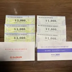 ビックカメラ コジマ　6000円 株主優待