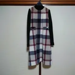 クレストブリッジチェックプラスティーヘリンボーンドレス