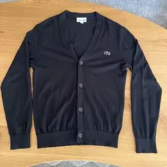 LACOSTE Vネックニットカーディガン ブラック