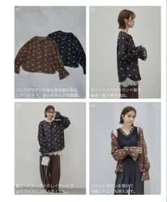 新品　mysa closet 刺繍シアーシャツ 中黒 田中里奈　L