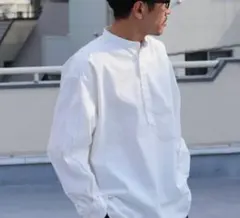 未使用 アップスケープオーディエンス バンドカラーシャツ ホワイトM