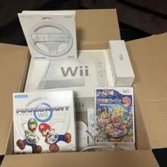 Wii本体と周辺機器、ゲームソフトセットマリオカートマリオパーティWii fit
