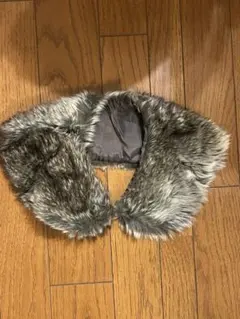 新品グレー系ファー つけ襟