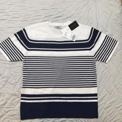 【新品】INHERIT ボーダー ニット Tシャツ 半袖