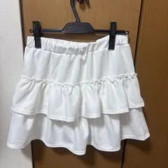 ホワイト フリル ミニスカート