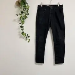 ［ZARA MAN］ストレートデニム（M）光沢　ブラック
