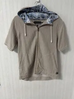 BILLABONG】 ビラボン　 リネン混 半袖 ジップアップ パーカー　M