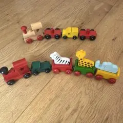 木製列車おもちゃ 動物付きセット