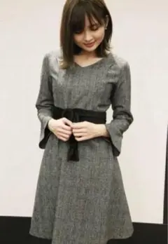 美品❗️プロポーションボディドレッシンググレンチェックウールワンピース サイズ1
