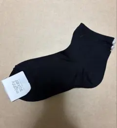 mighty soxer パール付き アンクルソックス ブラック